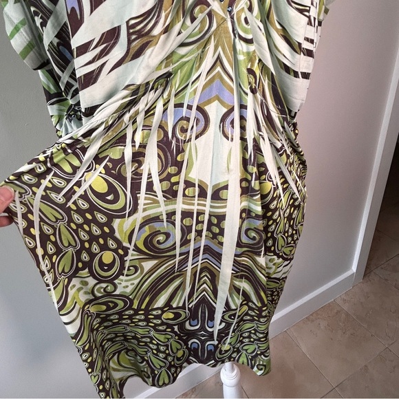 Y2K One World Women’s XL baby doll Patterned short Sleeve Tunic top Layering 90 - Picture 2 of 9